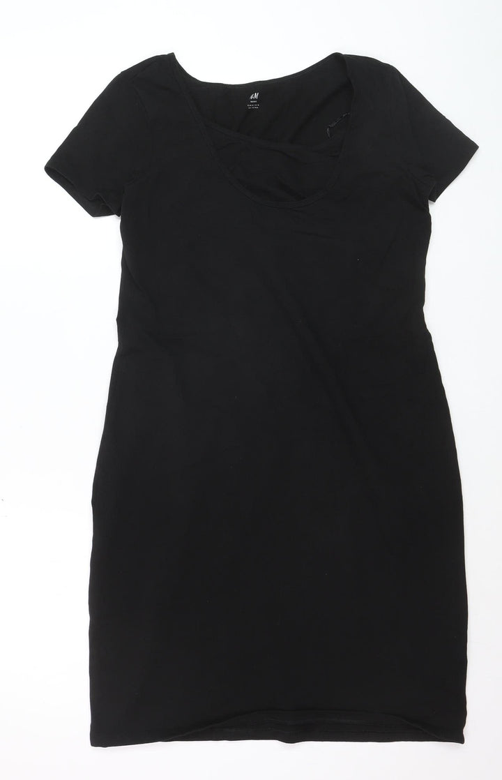 H&M Maternity Black Bodycon Short Sleeve Dress Women’s M