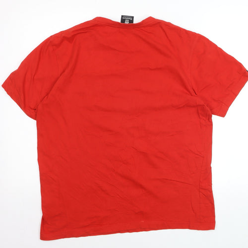 Fenchurch Men's Red Cotton Graphic Logo T-Shirt Size L