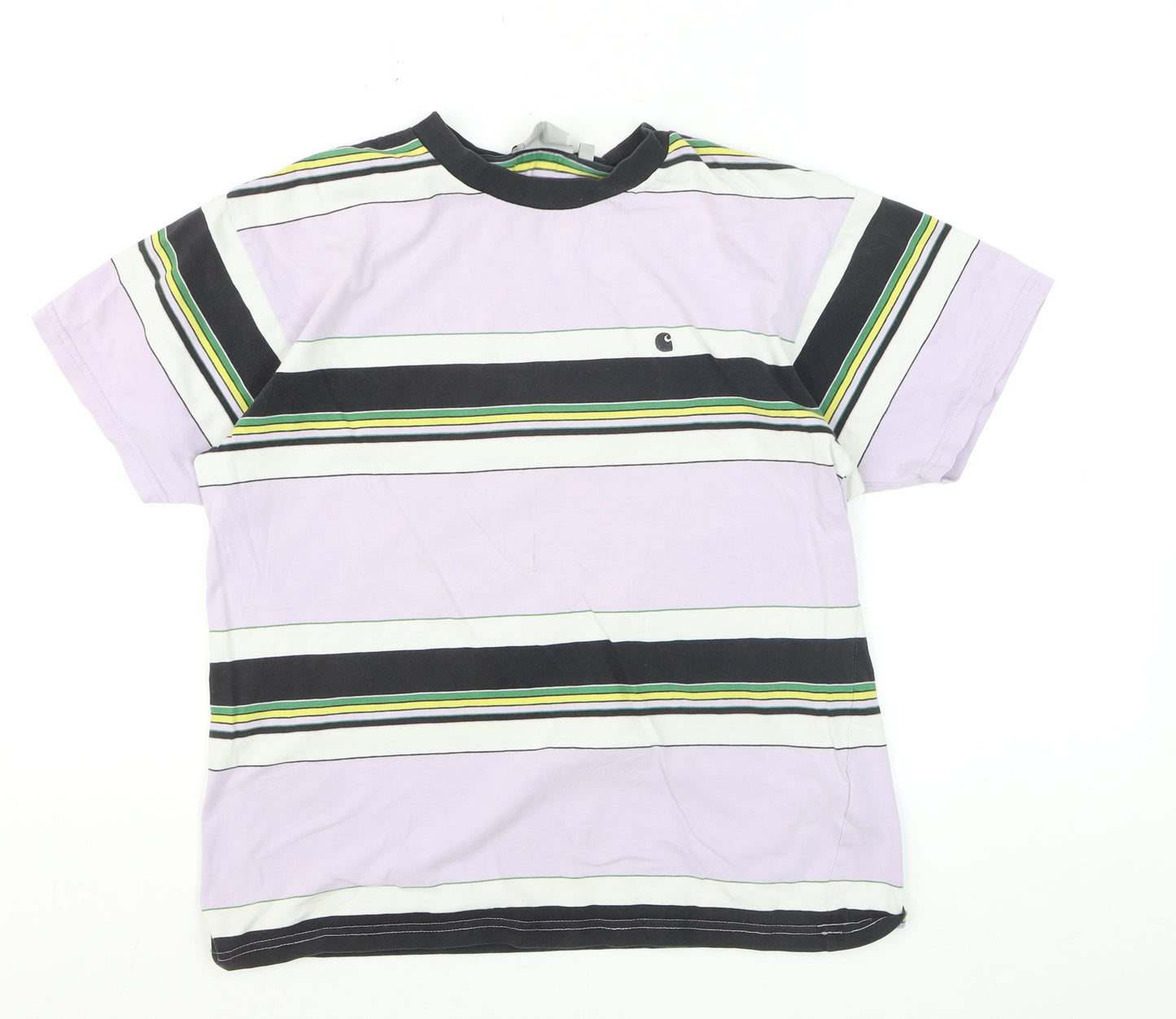 Carhartt Men's Multicoloured Striped Cotton Crew Neck T-Shirt XS