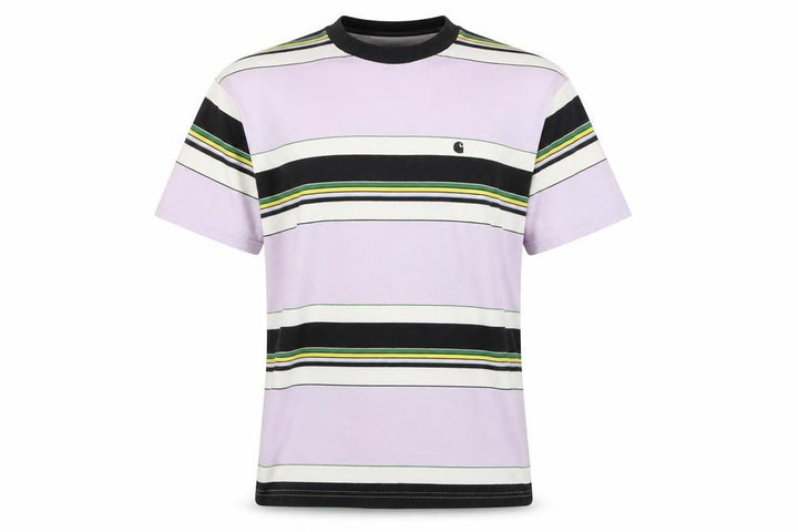 Carhartt Men's Multicoloured Striped Cotton Crew Neck T-Shirt XS