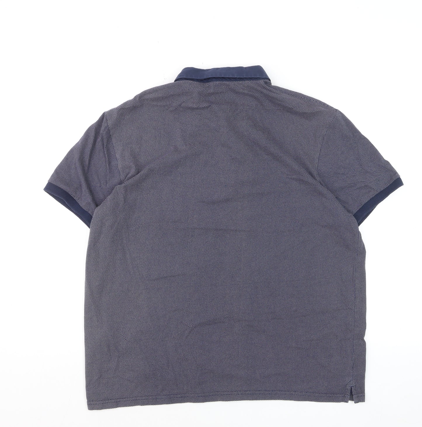 Ben Sherman Men's Blue Geometric Cotton Polo Shirt XL