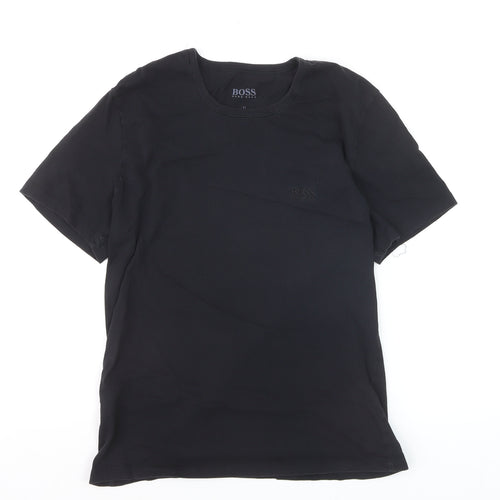 Hugo Boss Men's Black Cotton Crew Neck Short Sleeve T-Shirt M