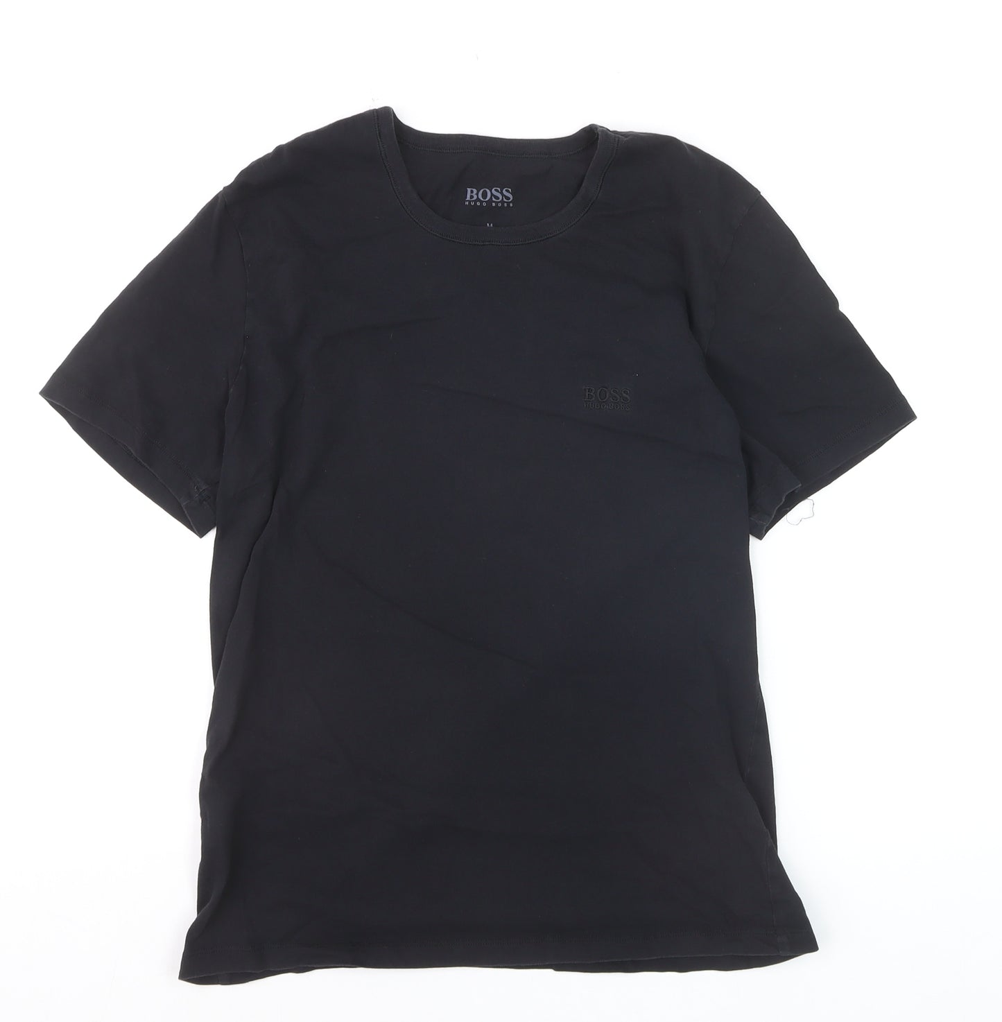 Hugo Boss Men's Black Cotton Crew Neck Short Sleeve T-Shirt M