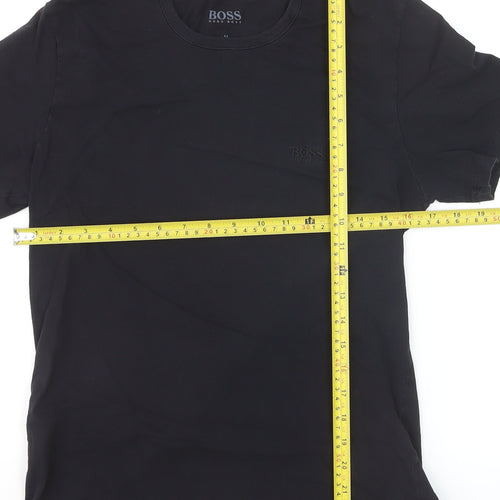 Hugo Boss Men's Black Cotton Crew Neck Short Sleeve T-Shirt M