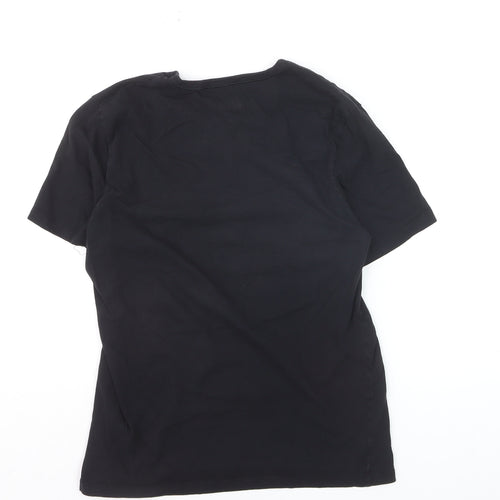 Hugo Boss Men's Black Cotton Crew Neck Short Sleeve T-Shirt M
