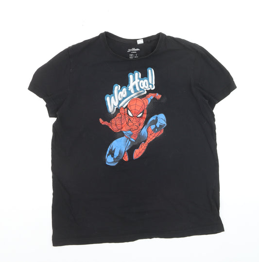 Marvel Spider-Man Boys Black Cotton Graphic T-Shirt 12-13 Years
