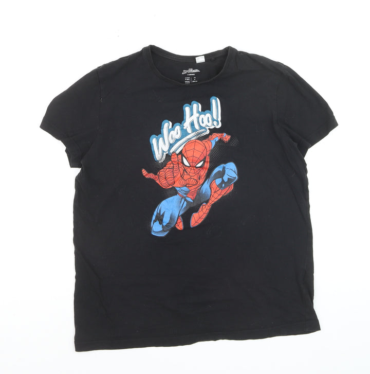 Marvel Spider-Man Boys Black Cotton Graphic T-Shirt 12-13 Years