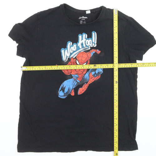 Marvel Spider-Man Boys Black Cotton Graphic T-Shirt 12-13 Years