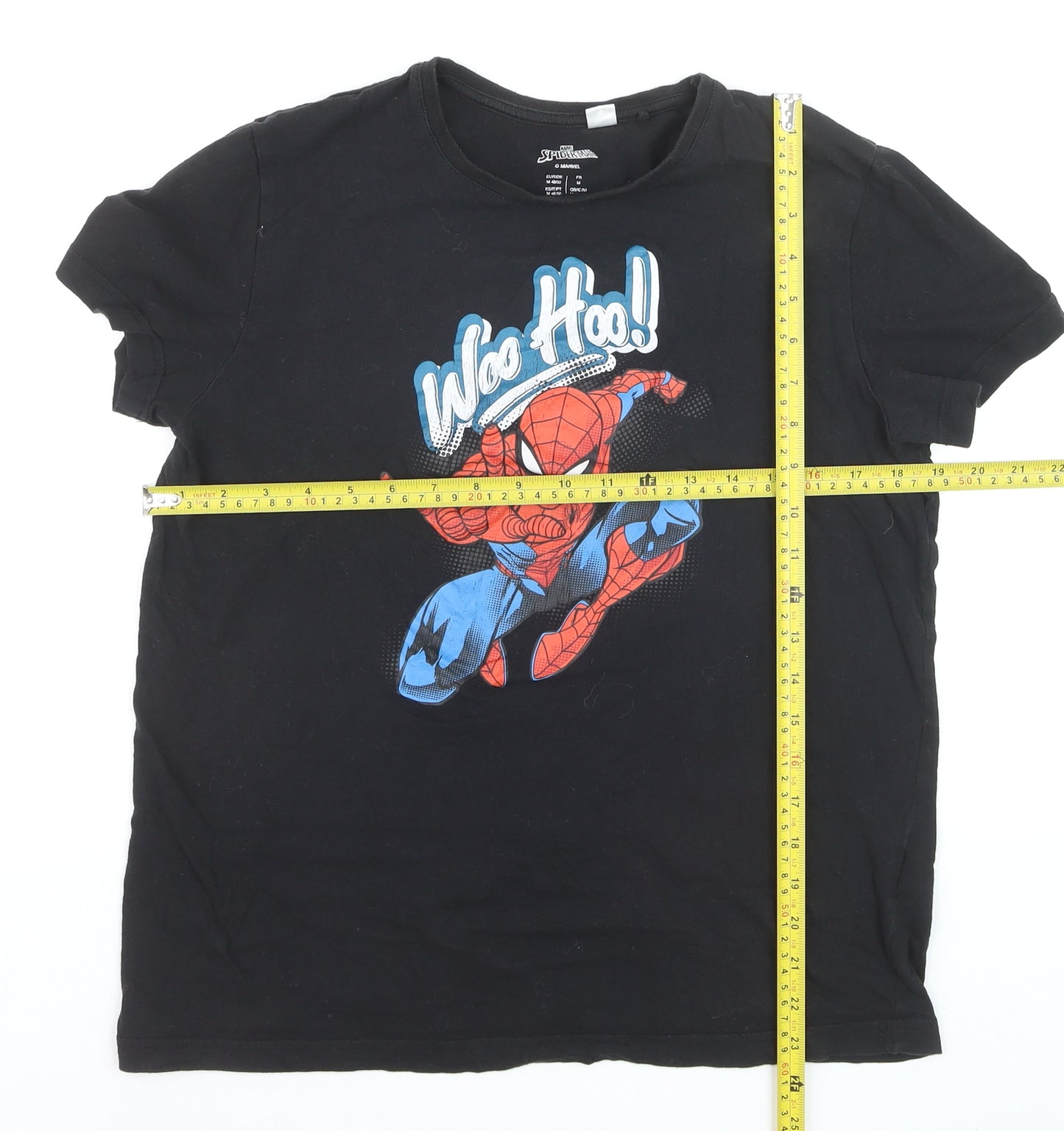 Marvel Spider-Man Boys Black Cotton Graphic T-Shirt 12-13 Years