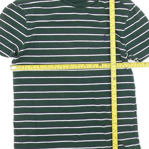 Ralph Lauren Men's Green Striped Classic Fit Cotton T-Shirt Size S
