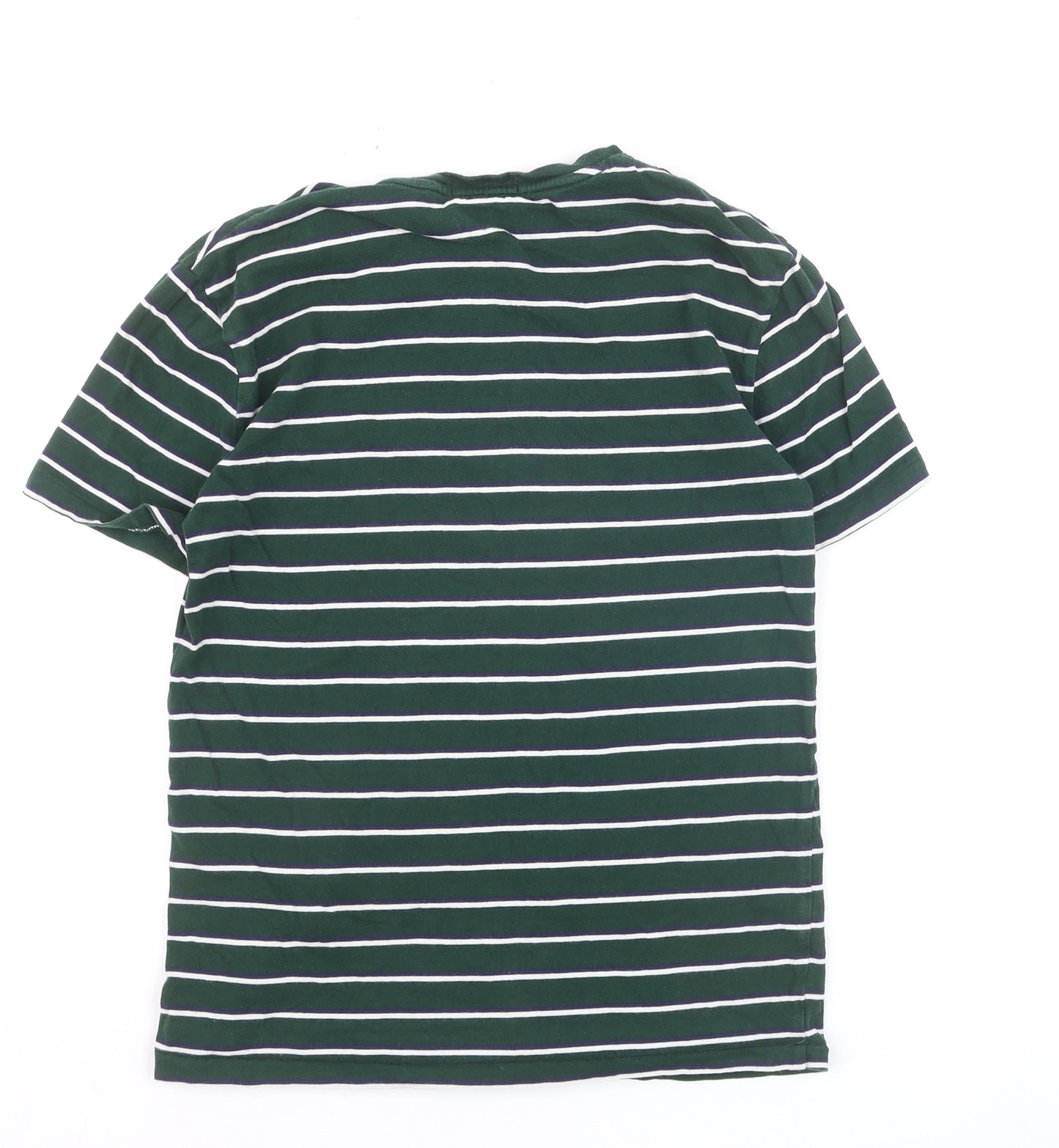 Ralph Lauren Men's Green Striped Classic Fit Cotton T-Shirt Size S