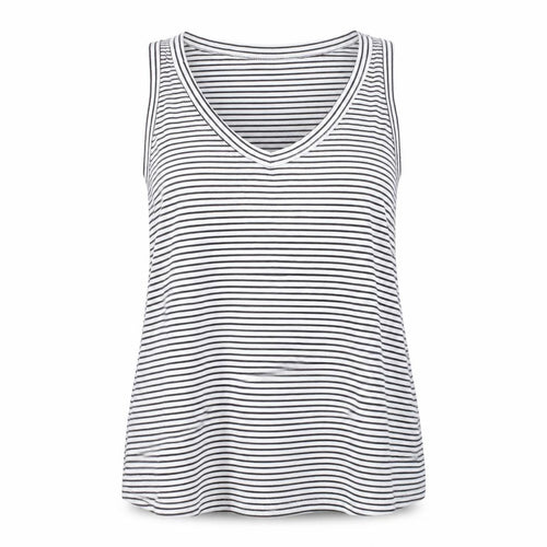 Old Navy Women's Black Striped V-Neck Luxe Tank Top XL