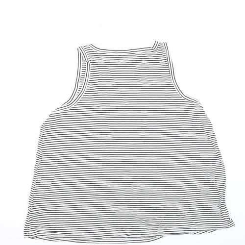 Old Navy Women's Black Striped V-Neck Luxe Tank Top XL