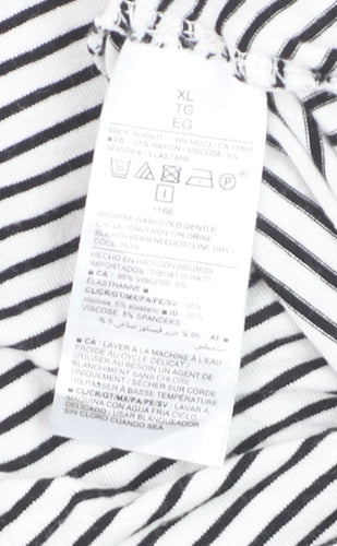 Old Navy Women's Black Striped V-Neck Luxe Tank Top XL