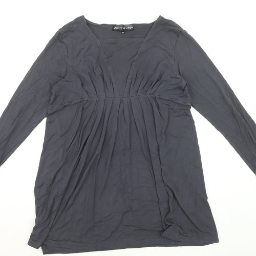 Amanda & Angel Women's Black Size 12 Long Sleeve Tunic Blouse