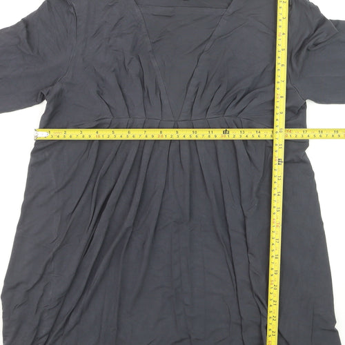Amanda & Angel Women's Black Size 12 Long Sleeve Tunic Blouse