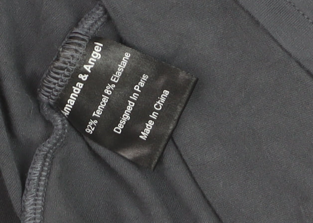 Amanda & Angel Women's Black Size 12 Long Sleeve Tunic Blouse