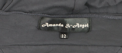 Amanda & Angel Women's Black Size 12 Long Sleeve Tunic Blouse