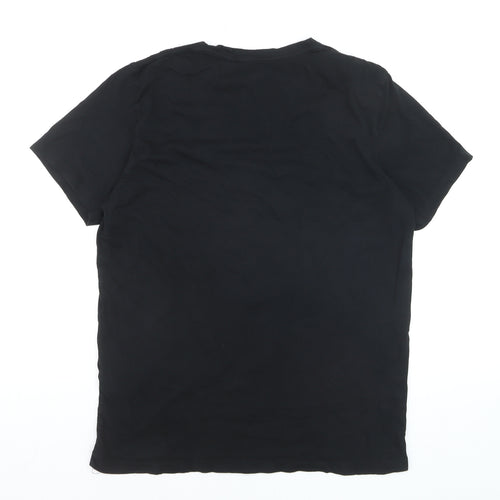 AllSaints Men's Black Cotton Crew Neck Logo T-Shirt Size L