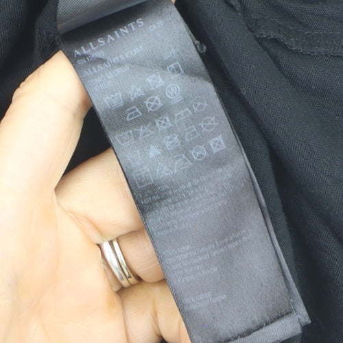 AllSaints Men's Black Cotton Crew Neck Logo T-Shirt Size L