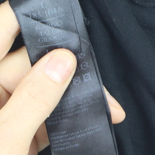 AllSaints Men's Black Cotton Crew Neck Logo T-Shirt Size L