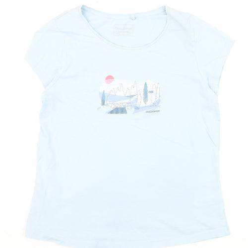 Craghoppers Women Blue Cotton Short Sleeve Graphic T-Shirt Size 14