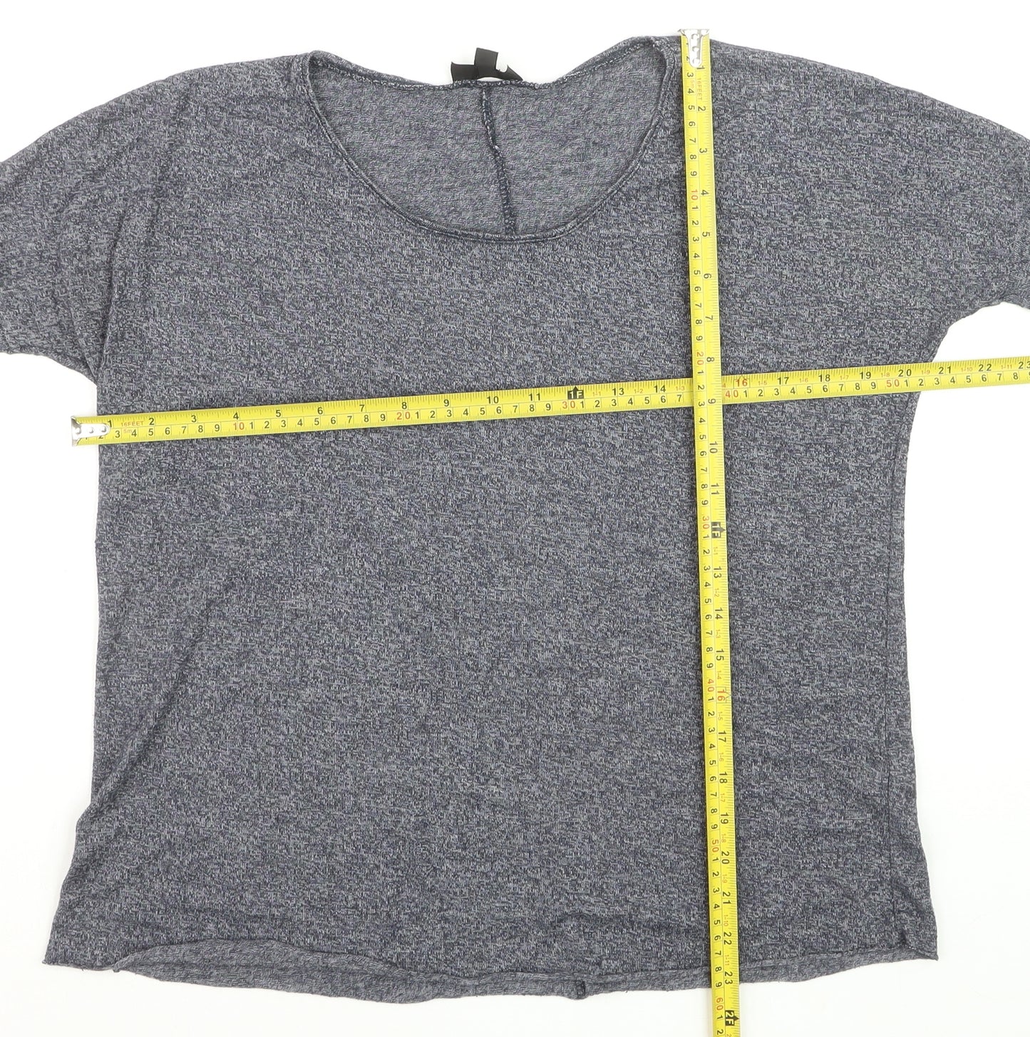 Topshop Women’s Blue Jersey 3/4 Sleeve Relaxed T-Shirt Size 6