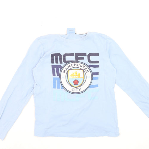 Manchester City Boys Blue Long Sleeve Pyjama Top 11-12 Years Football Sportswear
