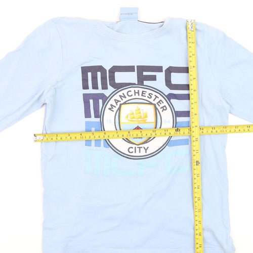 Manchester City Boys Blue Long Sleeve Pyjama Top 11-12 Years Football Sportswear