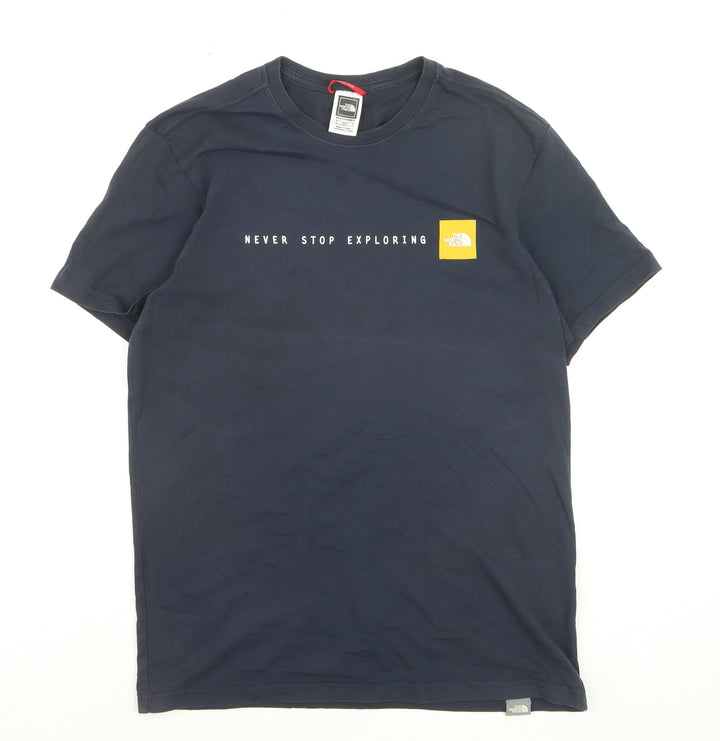 The North Face Men's Blue Small Graphic Cotton T-Shirt
