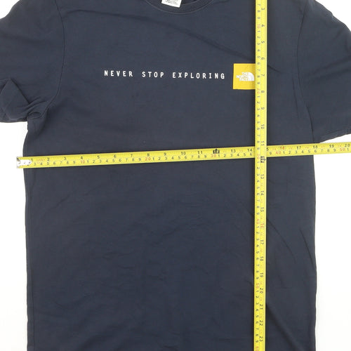 The North Face Men's Blue Small Graphic Cotton T-Shirt