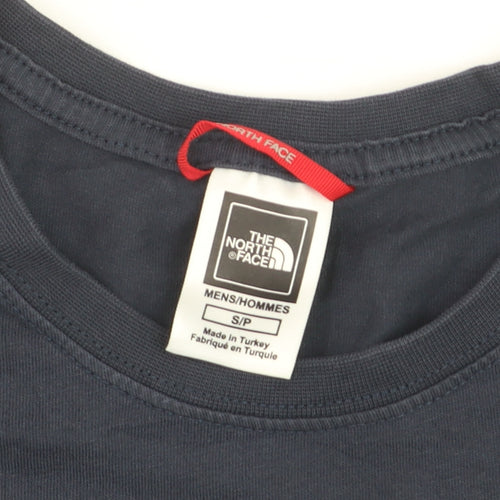 The North Face Men's Blue Small Graphic Cotton T-Shirt