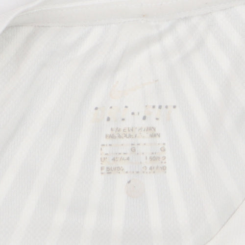 Nike Dri-Fit Men's White RUN Graphic Athletic T-Shirt Size M