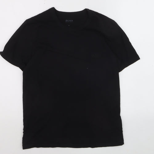 Hugo Boss Men's Black Regular Fit Cotton Crew Neck T-Shirt M