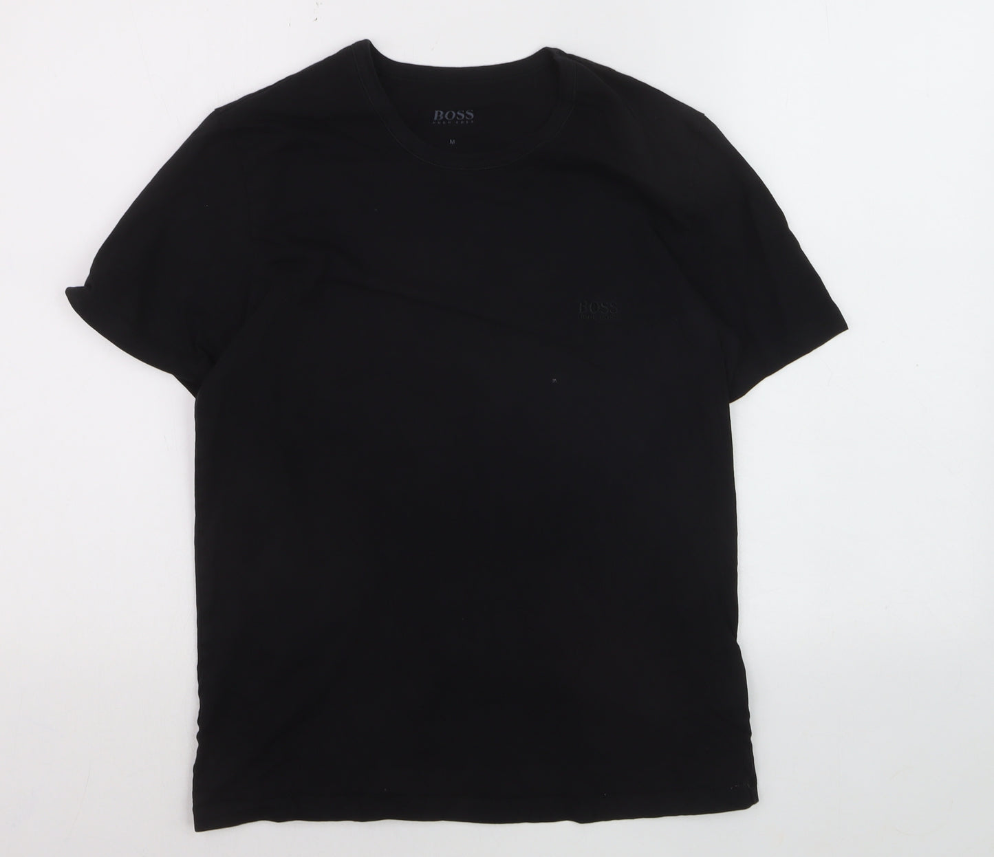 Hugo Boss Men's Black Regular Fit Cotton Crew Neck T-Shirt M