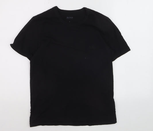 Hugo Boss Men's Black Regular Fit Cotton Crew Neck T-Shirt M