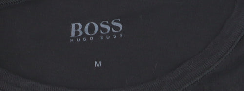 Hugo Boss Men's Black Regular Fit Cotton Crew Neck T-Shirt M