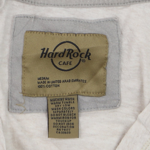 Hard Rock Cafe Womens Beige Pullover Hoodie Medium Cotton