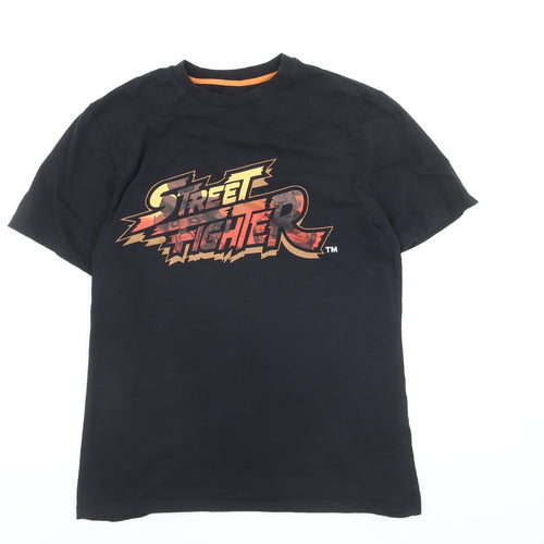 Street Fighter Black Men's Short Sleeve Cotton T-Shirt Size S