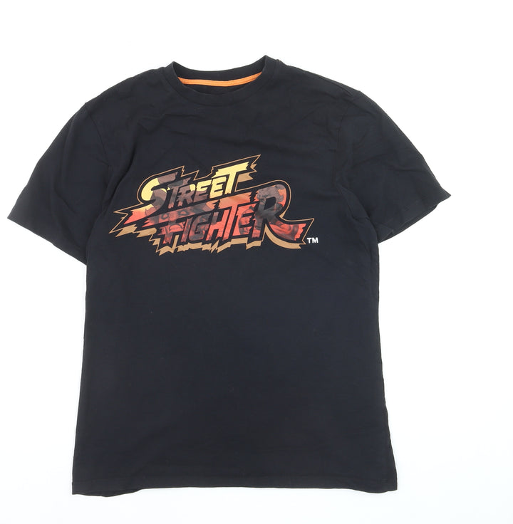 Street Fighter Black Men's Short Sleeve Cotton T-Shirt Size S