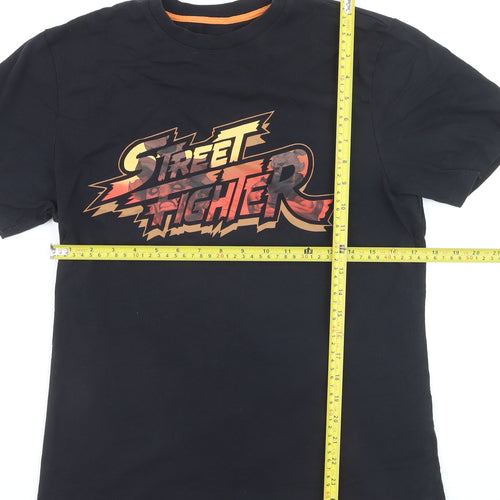 Street Fighter Black Men's Short Sleeve Cotton T-Shirt Size S