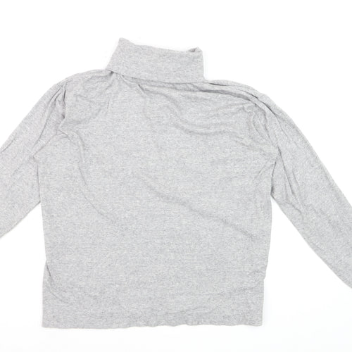 Uniqlo Women Grey Roll Neck Long Sleeve Jersey Jumper Size L