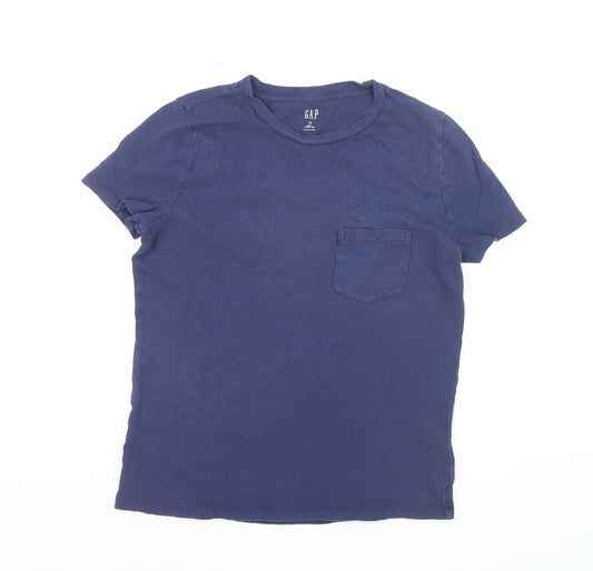 GAP Men's Blue Cotton Crew Neck Short Sleeve T-Shirt XS