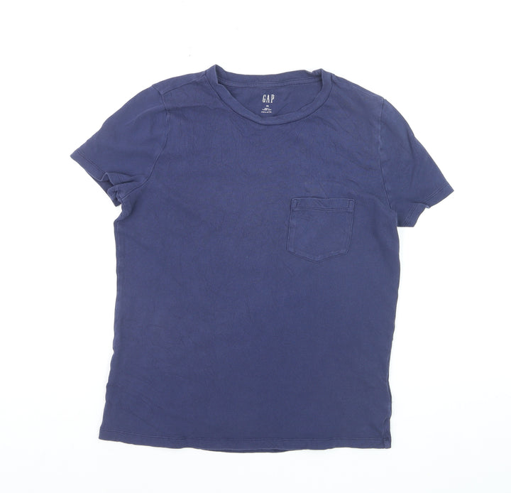 GAP Men's Blue Cotton Crew Neck Short Sleeve T-Shirt XS