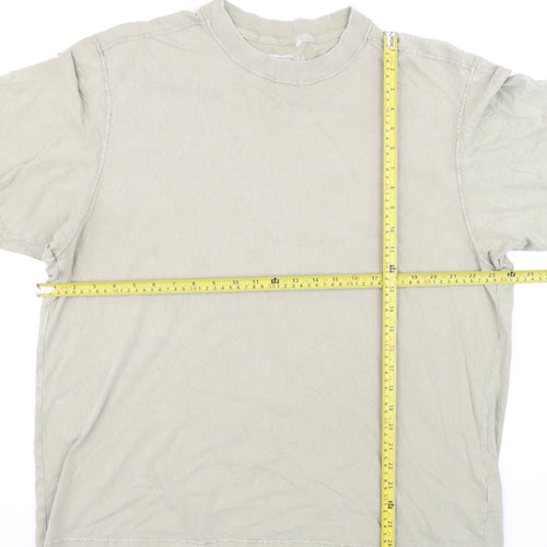 Abercrombie & Fitch Men's Beige Crew Neck Cotton T-Shirt Large