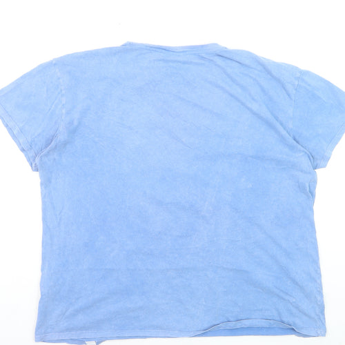 Pantone Womens Blue Basic Cotton Crew Neck T-Shirt Size 16