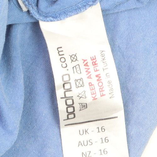 Pantone Womens Blue Basic Cotton Crew Neck T-Shirt Size 16