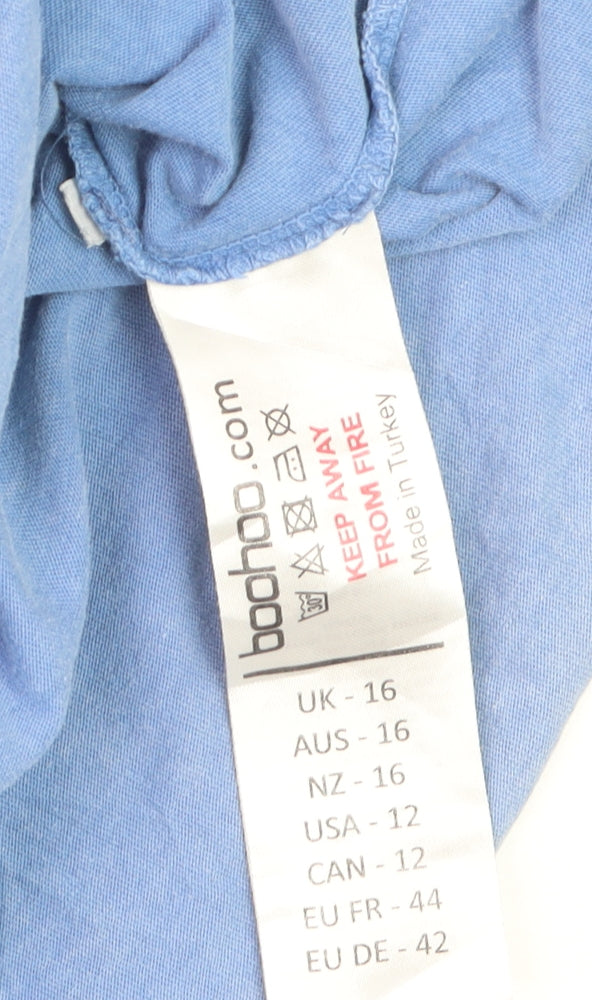 Pantone Womens Blue Basic Cotton Crew Neck T-Shirt Size 16
