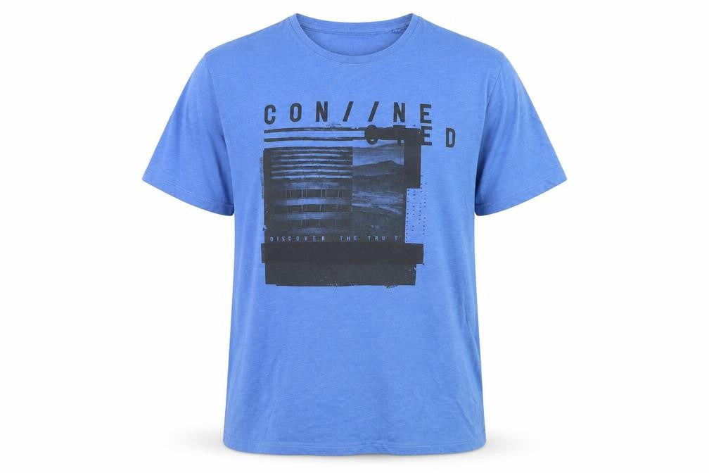 A&W85 Men's Blue Graphic Print Crew Neck T-Shirt Size L