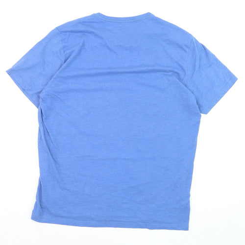 A&W85 Men's Blue Graphic Print Crew Neck T-Shirt Size L
